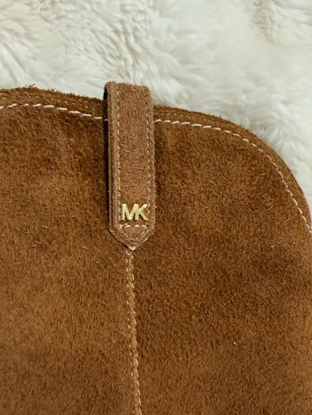 NIB MICHAEL KORS Knee High Boho Western Cowgirl Suede Tan Riding Boots SZ 9.5